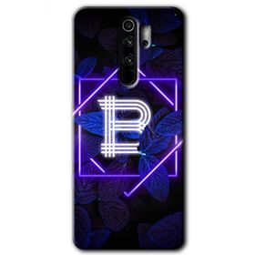 Xiaomi Redmi Note 8 Pro Dark Neon Yaprak B Harfi Baskılı Uyumlu Silikon Kılıf