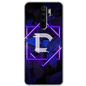 Xiaomi Redmi Note 8 Pro Dark Neon Yaprak D Harfi Baskılı Uyumlu Silikon Kılıf
