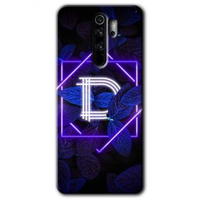 Xiaomi Redmi Note 8 Pro Dark Neon Yaprak D Harfi Baskılı Uyumlu Silikon Kılıf
