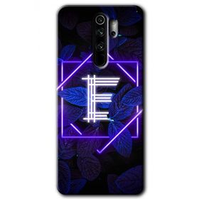 Xiaomi Redmi Note 8 Pro Dark Neon Yaprak E Harfi Baskılı Uyumlu Silikon Kılıf