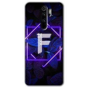 Xiaomi Redmi Note 8 Pro Dark Neon Yaprak F Harfi Baskılı Uyumlu Silikon Kılıf
