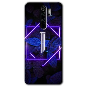 Xiaomi Redmi Note 8 Pro Dark Neon Yaprak İ Harfi Baskılı Uyumlu Silikon Kılıf