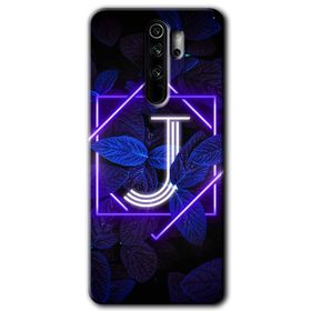 Xiaomi Redmi Note 8 Pro Dark Neon Yaprak J Harfi Baskılı Uyumlu Silikon Kılıf