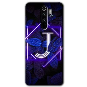 Xiaomi Redmi Note 8 Pro Dark Neon Yaprak J Harfi Baskılı Uyumlu Silikon Kılıf