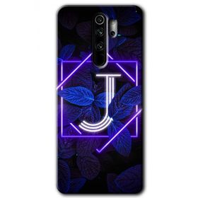 Xiaomi Redmi Note 8 Pro Dark Neon Yaprak J Harfi Baskılı Uyumlu Silikon Kılıf