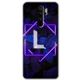 Xiaomi Redmi Note 8 Pro Dark Neon Yaprak L Harfi Baskılı Uyumlu Silikon Kılıf