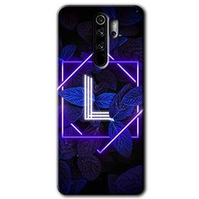 Xiaomi Redmi Note 8 Pro Dark Neon Yaprak L Harfi Baskılı Uyumlu Silikon Kılıf