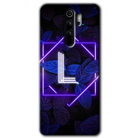 Xiaomi Redmi Note 8 Pro Dark Neon Yaprak L Harfi Baskılı Uyumlu Silikon Kılıf