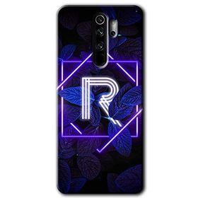 Xiaomi Redmi Note 8 Pro Dark Neon Yaprak R Harfi Baskılı Uyumlu Silikon Kılıf