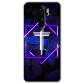 Xiaomi Redmi Note 8 Pro Dark Neon Yaprak T Harfi Baskılı Uyumlu Silikon Kılıf