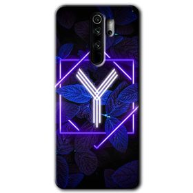 Xiaomi Redmi Note 8 Pro Dark Neon Yaprak Y Harfi Baskılı Uyumlu Silikon Kılıf