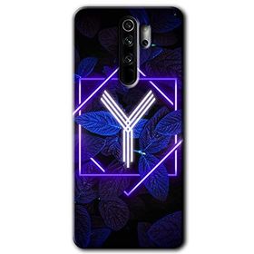 Xiaomi Redmi Note 8 Pro Dark Neon Yaprak Y Harfi Baskılı Uyumlu Silikon Kılıf