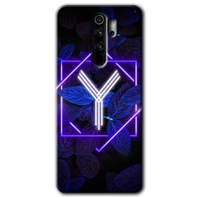 Xiaomi Redmi Note 8 Pro Dark Neon Yaprak Y Harfi Baskılı Uyumlu Silikon Kılıf