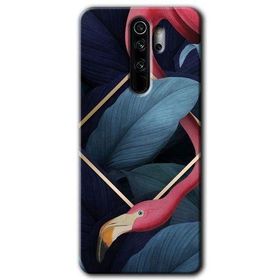 Xiaomi Redmi Note 8 Pro Flamingo Yaprak Baskılı Uyumlu Silikon Kılıf