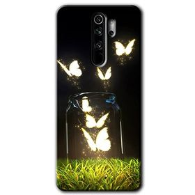 Xiaomi Redmi Note 8 Pro Işıklı Kelebekler Baskılı Uyumlu Silikon Kılıf