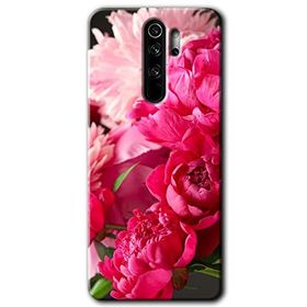 Xiaomi Redmi Note 8 Pro Kırmızı Beyaz Gül Baskılı Uyumlu Silikon Kılıf