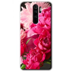 Xiaomi Redmi Note 8 Pro Kırmızı Beyaz Gül Baskılı Uyumlu Silikon Kılıf