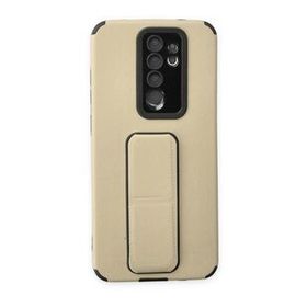 Xiaomi Redmi Note 8 Pro Mega Standlı Silikon Gold Kılıf