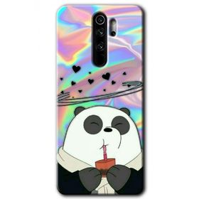 Xiaomi Redmi Note 8 Pro Milkshake Panda Baskılı Uyumlu Silikon Kılıf