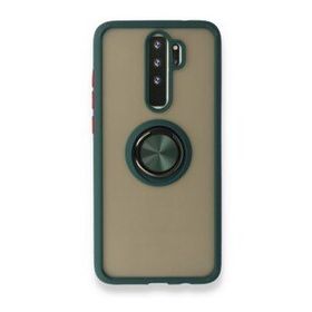 Xiaomi Redmi Note 8 Pro Montreal Yüzüklü Silikon Kapak Yeşil Kılıf