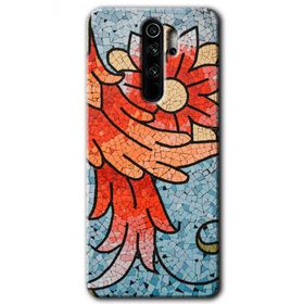 Xiaomi Redmi Note 8 Pro Mozaik Çiçek Baskılı Uyumlu Silikon Kılıf