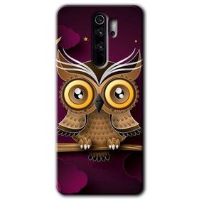 Xiaomi Redmi Note 8 Pro Owl Bird Branch Baskılı Uyumlu Silikon Kılıf