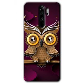 Xiaomi Redmi Note 8 Pro Owl Bird Branch Baskılı Uyumlu Silikon Kılıf