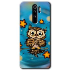Xiaomi Redmi Note 8 Pro Owl Bird Stars Baskılı Uyumlu Silikon Kılıf