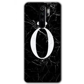 Xiaomi Redmi Note 8 Pro Siyah Mermer Desenli O Harfi Baskılı Uyumlu Silikon Kılıf