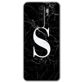Xiaomi Redmi Note 8 Pro Siyah Mermer Desenli Ş Harfi Baskılı Uyumlu Silikon Kılıf