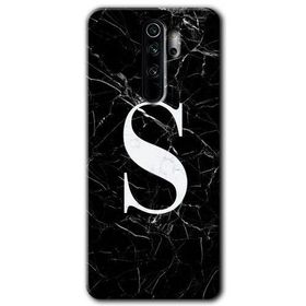 Xiaomi Redmi Note 8 Pro Siyah Mermer Desenli Ş Harfi Baskılı Uyumlu Silikon Kılıf