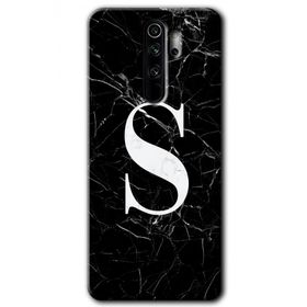Xiaomi Redmi Note 8 Pro Siyah Mermer Desenli Ş Harfi Baskılı Uyumlu Silikon Kılıf