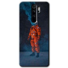 Xiaomi Redmi Note 8 Pro Smoke Astronot Baskılı Uyumlu Silikon Kılıf