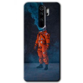 Xiaomi Redmi Note 8 Pro Smoke Astronot Baskılı Uyumlu Silikon Kılıf