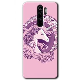 Xiaomi Redmi Note 8 Pro Unicorn Pembe Baskılı Uyumlu Silikon Kılıf