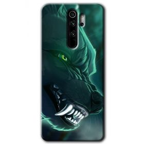 Xiaomi Redmi Note 8 Pro Yeşil Kurt Baskılı Uyumlu Silikon Kılıf