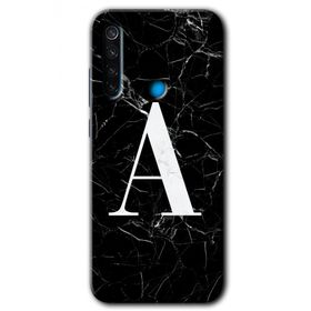Xiaomi Redmi Note 8 Siyah Mermer Desenli C Harfi Baskılı Uyumlu Silikon Kılıf