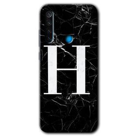 Xiaomi Redmi Note 8 Siyah Mermer Desenli I Harfi Baskılı Uyumlu Silikon Kılıf