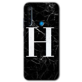 Xiaomi Redmi Note 8 Siyah Mermer Desenli I Harfi Baskılı Uyumlu Silikon Kılıf
