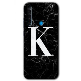 Xiaomi Redmi Note 8 Siyah Mermer Desenli L Harfi Baskılı Uyumlu Silikon Kılıf