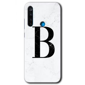 Xiaomi Redmi Note 8T Beyaz Mermer Desenli A Harfi Baskılı Uyumlu Silikon Kılıf
