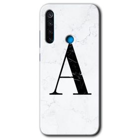 Xiaomi Redmi Note 8T Beyaz Mermer Desenli C Harfi Baskılı Uyumlu Silikon Kılıf