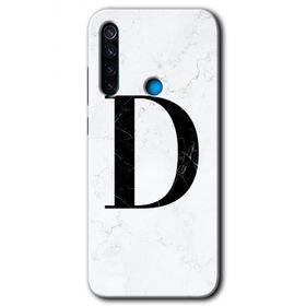 Xiaomi Redmi Note 8T Beyaz Mermer Desenli E Harfi Baskılı Uyumlu Silikon Kılıf