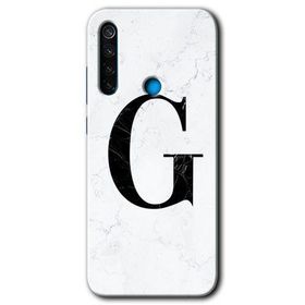 Xiaomi Redmi Note 8T Beyaz Mermer Desenli H Harfi Baskılı Uyumlu Silikon Kılıf