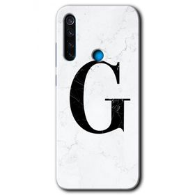 Xiaomi Redmi Note 8T Beyaz Mermer Desenli H Harfi Baskılı Uyumlu Silikon Kılıf