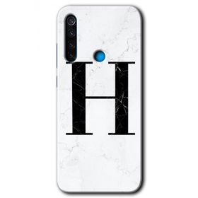 Xiaomi Redmi Note 8T Beyaz Mermer Desenli İ Harfi Baskılı Uyumlu Silikon Kılıf
