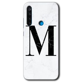 Xiaomi Redmi Note 8T Beyaz Mermer Desenli N Harfi Baskılı Uyumlu Silikon Kılıf
