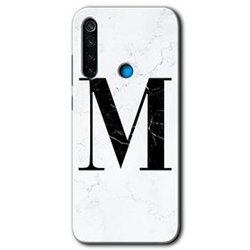 Xiaomi Redmi Note 8T Beyaz Mermer Desenli N Harfi Baskılı Uyumlu Silikon Kılıf