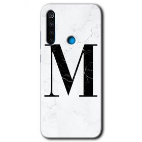 Xiaomi Redmi Note 8T Beyaz Mermer Desenli N Harfi Baskılı Uyumlu Silikon Kılıf