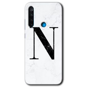 Xiaomi Redmi Note 8T Beyaz Mermer Desenli O Harfi Baskılı Uyumlu Silikon Kılıf